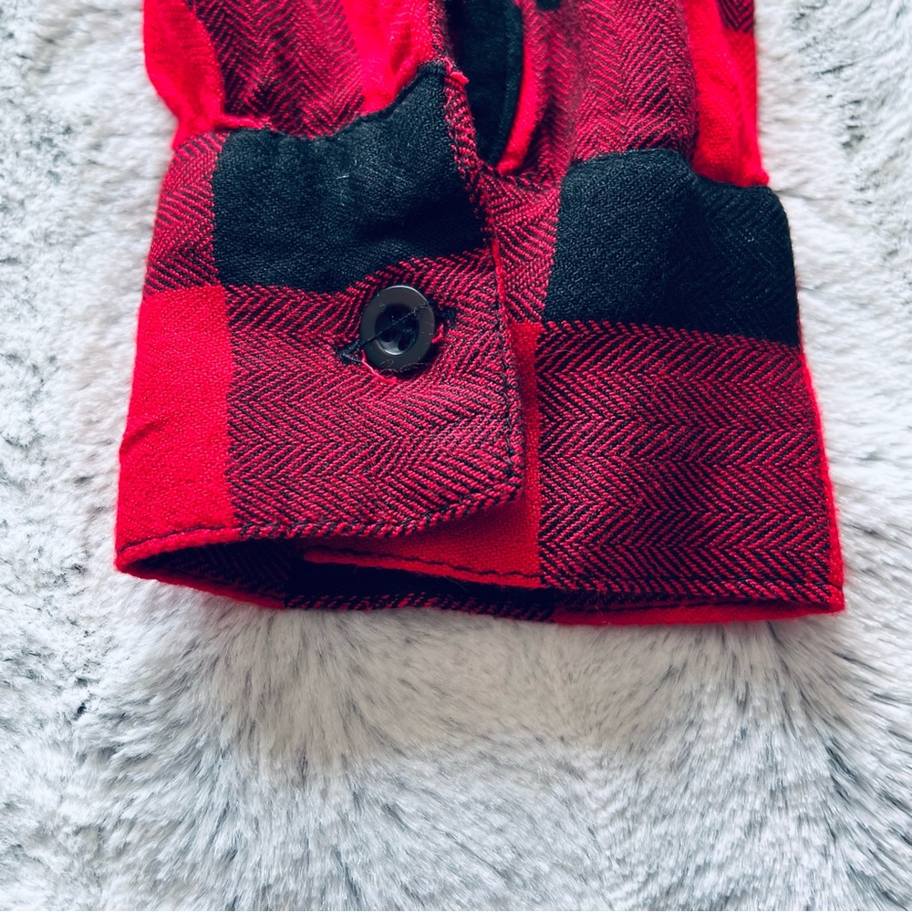 Red plaid button down - Picture 3 of 8